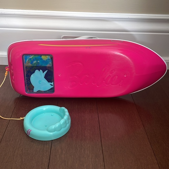 Mattel Barbie Doll Dolphin Magic Bottom View Boat With Life Raft - Picture 7 of 7